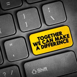 keyboard with a button together we can make a difference