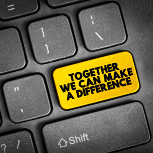 keyboard with a button together we can make a difference