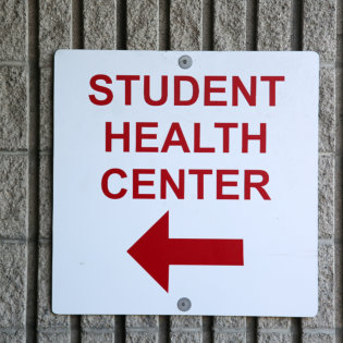 student healthcare sign