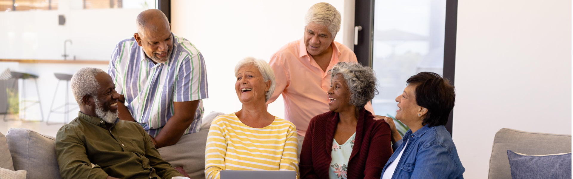 People smile together